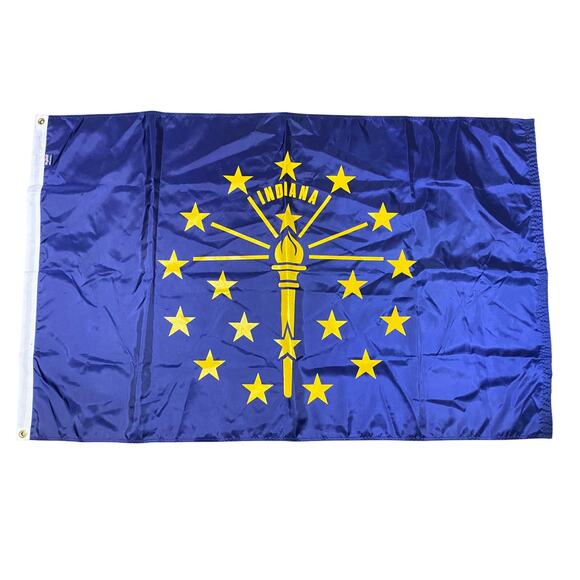 Flag Source Flag of Indiana Blue Nylon With Brass Grommets 3' x 5' Made in USA - Picture 1 of 4
